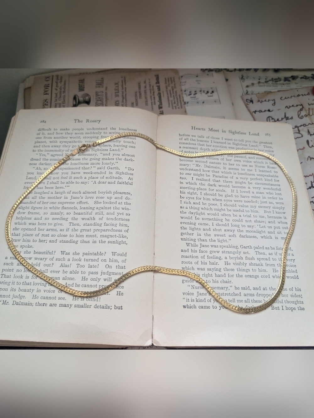 Goldtone Herringbone Chain Necklace